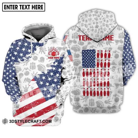 Unisex Shirt - Custom Name And Team Name Shirt, America Bowling Lover Shirt style option 3