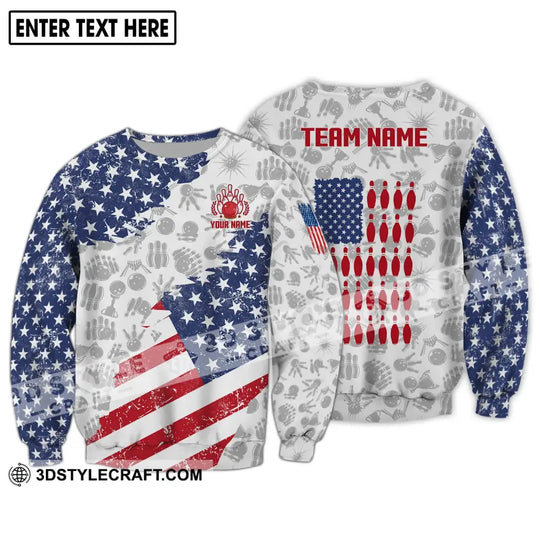 Unisex Shirt - Custom Name And Team Name Shirt, America Bowling Lover Shirt style option 4
