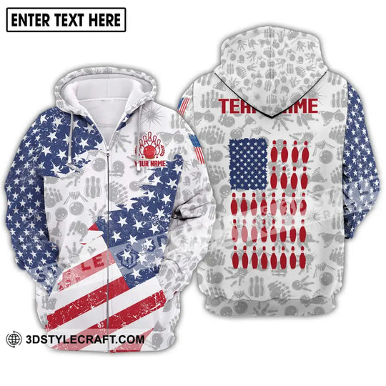 Unisex Shirt - Custom Name And Team Name Shirt, America Bowling Lover Shirt style option 2