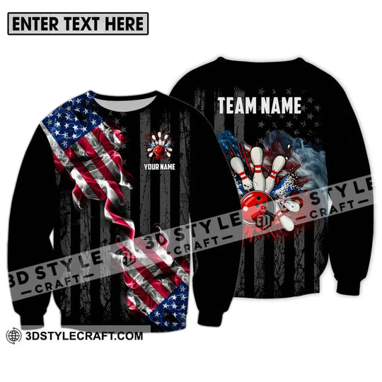 Unisex Shirt - Custom Name And Team Name America Bowling Sport Shirt style option 4