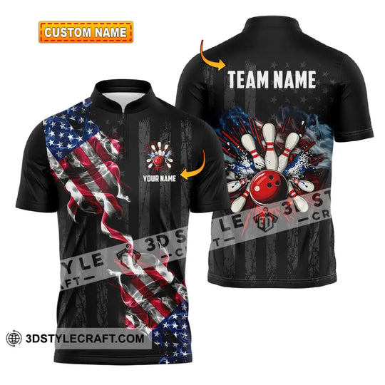 Unisex Shirt - Custom Name And Team Name America Bowling Sport Shirt style option 1