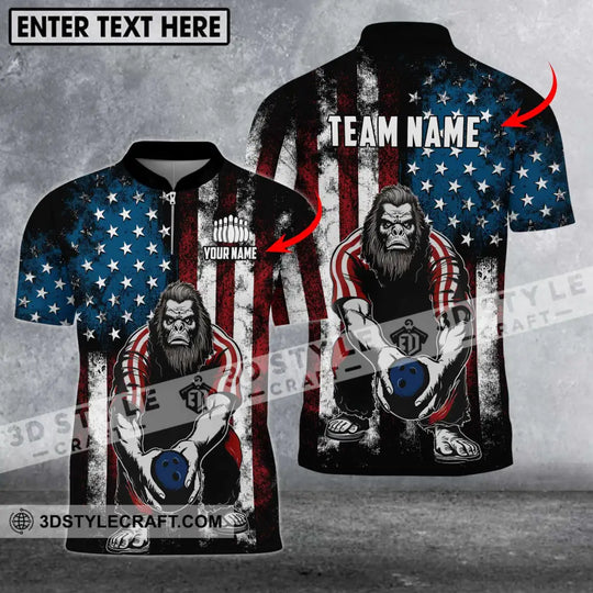 Unisex Shirt - Custom Name And Team Name Shirt, America King Kong Bowling Shirt style option 1