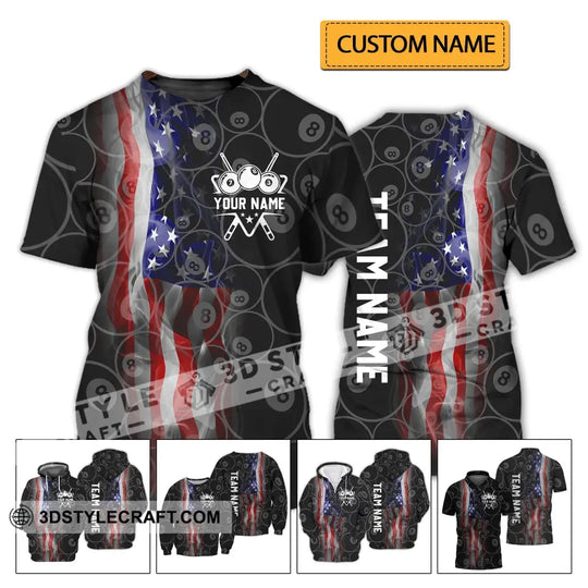 Unisex Shirt - Custom Name And Team Name Shirt - American Billiard Lover style option 2