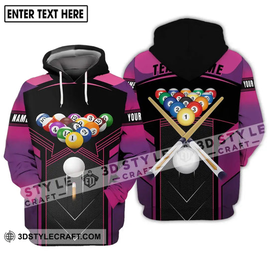 Unisex Shirt - Custom Name And Team Name Shirt, Billiard Balls Colorful Shirt style option 2