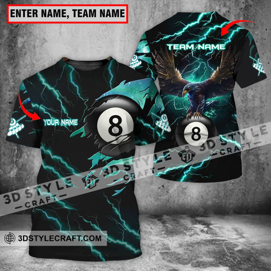 Unisex Shirt - Custom Name And Team Name Billiard Green Lightning style option 1