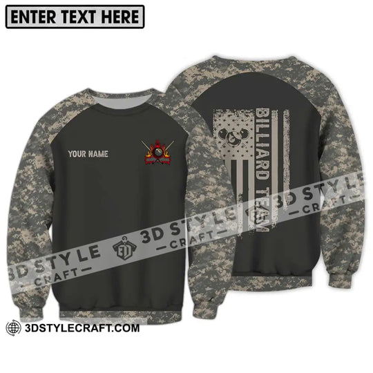 Unisex Shirt - Custom Name And Team Name Billiard Lover Shirt, Billiard Camo style option 4