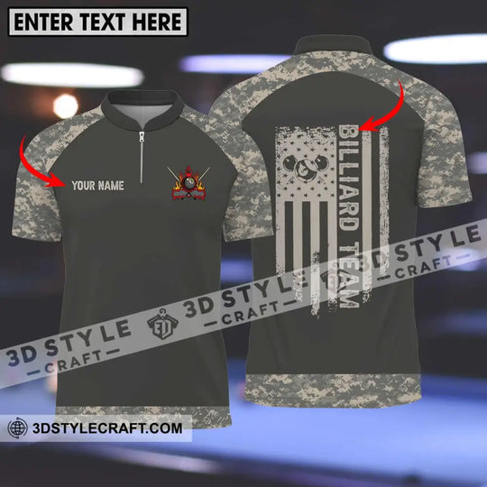 Unisex Shirt - Custom Name And Team Name Billiard Lover Shirt, Billiard Camo style option 1