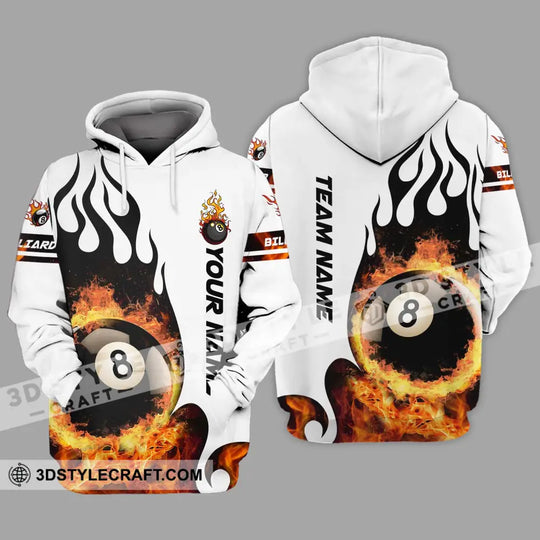 Unisex Shirt - Custom Name And Team Name Billiard Shirt, No.8 Fire style option 3