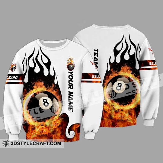 Unisex Shirt - Custom Name And Team Name Billiard Shirt, No.8 Fire style option 4