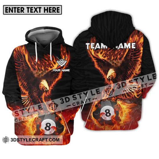 Unisex Shirt - Custom Name And Team Name Billiards Shirt, Fire Eagle style option 3