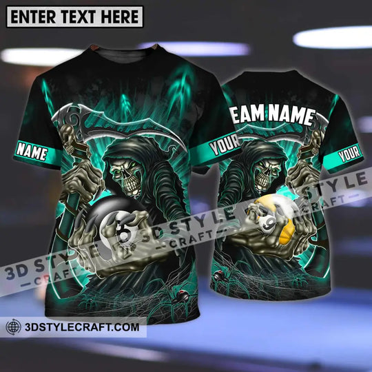 Unisex Shirt - Custom Name And Team Name Billiards Lover Shirt, Billiards God Of Death style option 1