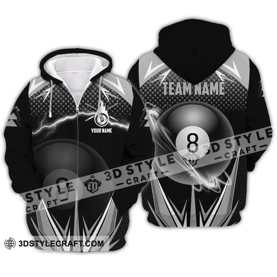 Unisex Shirt - Custom Name And Team Name Shirt, Billiards No.8 style option 4