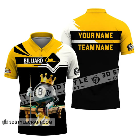Unisex Shirt, Custom Name and Team Name Billiards Shirt, Billiards Polo Long Sleeve, Billiards Lover, Billiards T-Shirt style option 4