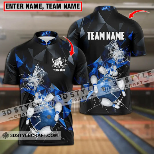 Unisex Shirt - Custom Name And Team Name Shirt, Blue Glasses Bowling style option 1