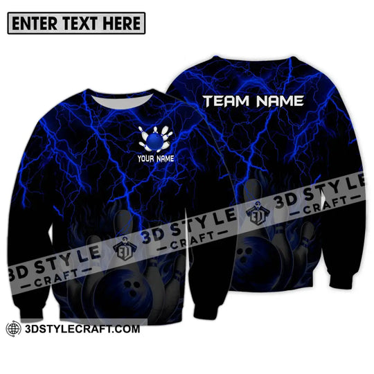 Unisex Shirt - Custom Name And Team Name Shirt, Blue Thunder Bowling style option 4