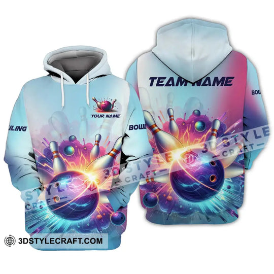 Unisex Shirt - Custom Name And Team Name Shirt, Boom Bowling Ball And Pins style option 3