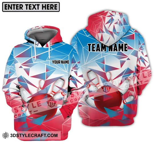Unisex Shirt - Custom Name And Team Name Shirt, Bowling Ball And Pins Triangular Array style option 3