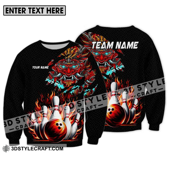 Unisex Shirt - Custom Name And Team Name Bowling Shirt, Fire Dragon Head style option 4