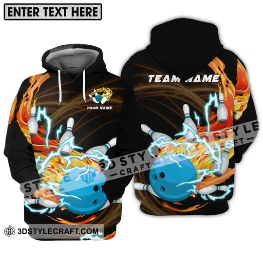 Unisex Shirt - Custom Name And Team Name Bowling Shirt, Fire And Water style option 3