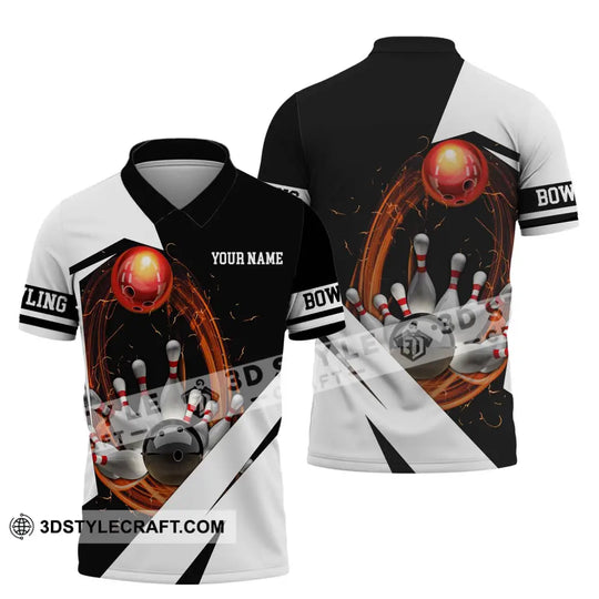 Unisex Shirt - Custom Name And Team Name Shirt - Bowling Hoodie Polo Shirt - Bowling Lover Gift - Bowling Player Shirt style option 4