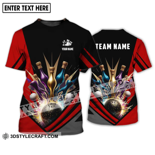 Unisex Shirt - Custom Name And Team Name Shirt - Bowling Hoodie Polo Shirt - Bowling Lover Gift - Bowling Player Shirt style option 2