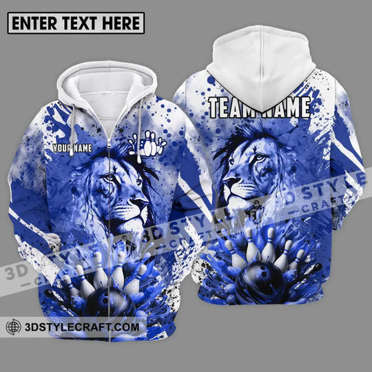 Unisex Shirt - Custom Name And Team Name Bowling Shirt, Ice Lion style option 2