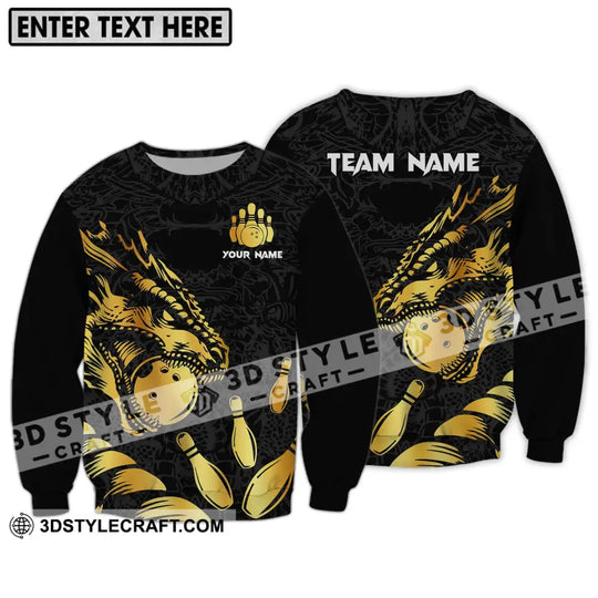 Unisex Shirt - Custom Name And Team Name Bowling Lover Shirt, Golden Bowling style option 4