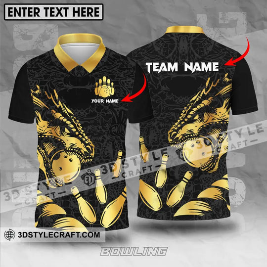 Unisex Shirt - Custom Name And Team Name Bowling Lover Shirt, Golden Bowling style option 1