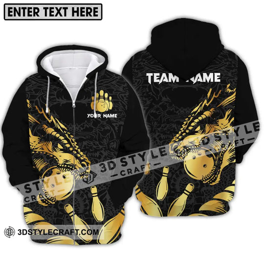 Unisex Shirt - Custom Name And Team Name Bowling Lover Shirt, Golden Bowling style option 2