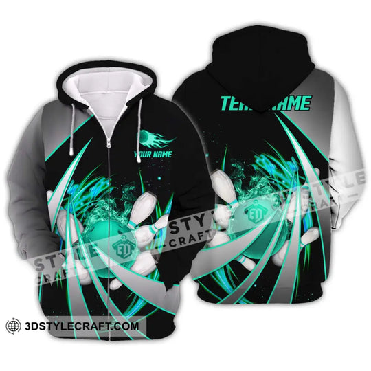 Unisex Shirt - Custom Name And Team Name Bowling Lover Shirt, Bowling Neon style option 2