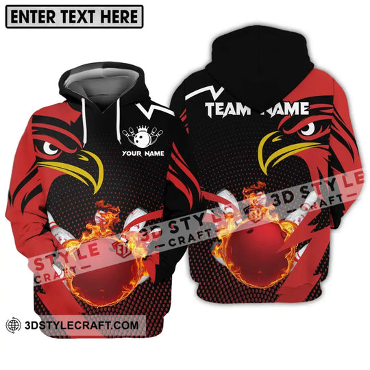 Unisex Shirt - Custom Name And Team Name Bowling Lover Shirt, Red Eagle Bowling style option 3
