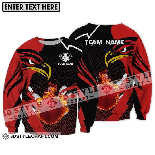 Unisex Shirt - Custom Name And Team Name Bowling Lover Shirt, Red Eagle Bowling style option 4