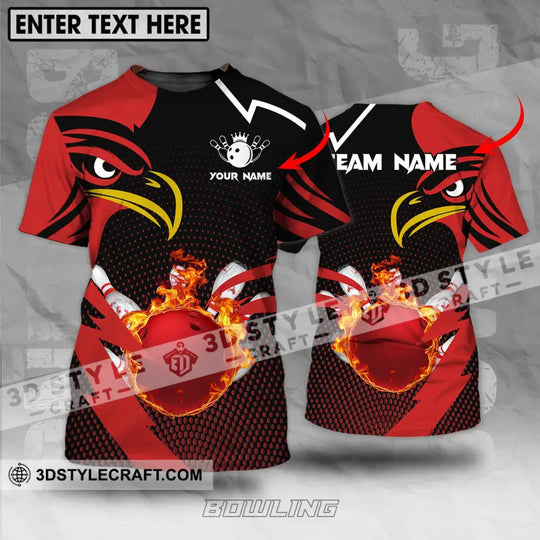 Unisex Shirt - Custom Name And Team Name Bowling Lover Shirt, Red Eagle Bowling style option 1