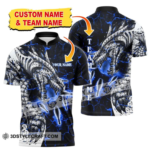 Unisex Shirt, Custom Name and Team Name Bowling Polo Shirt, Bowling Club Uniform, Bowling T-Shirt style option 1