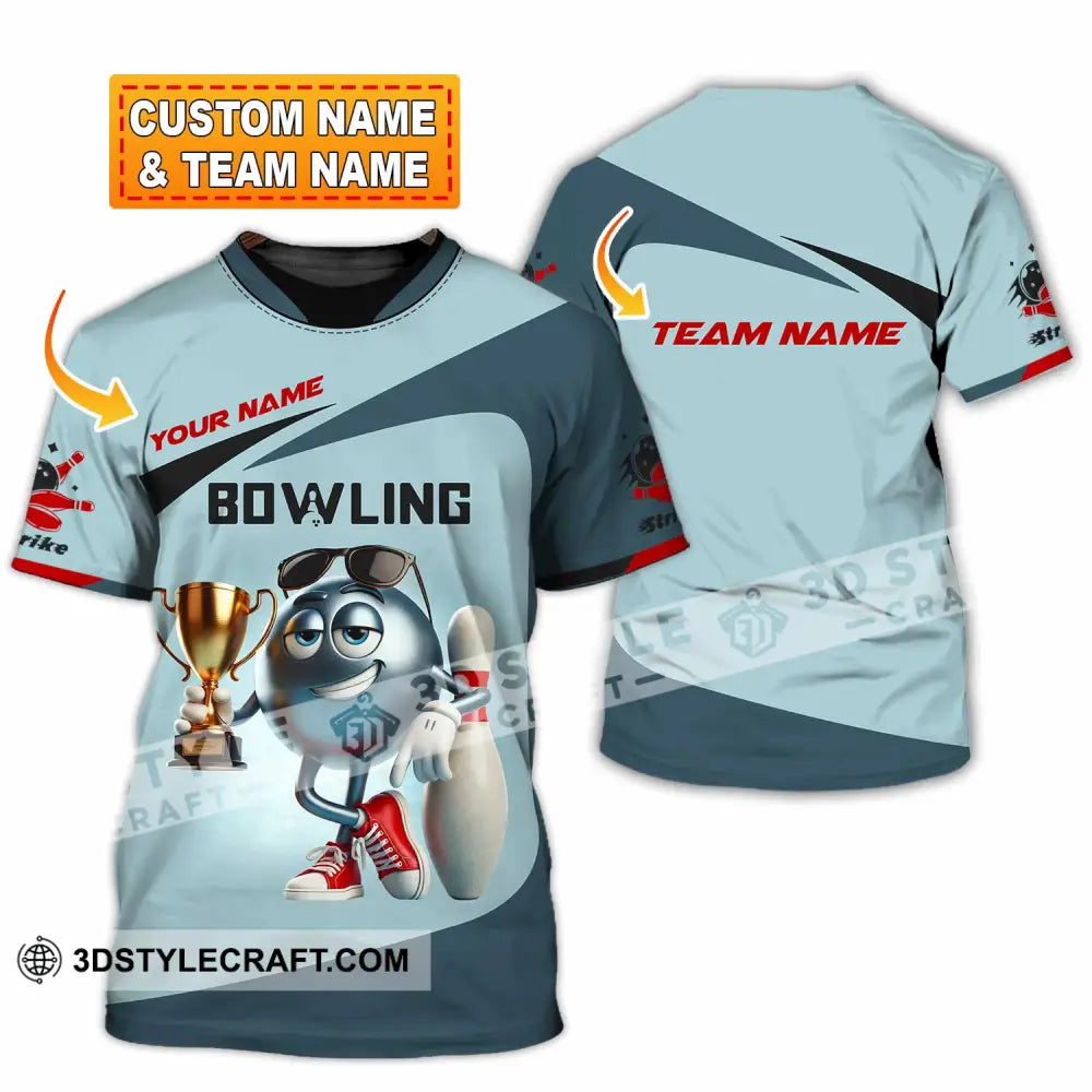 Unisex Shirt Custom Name And Team Bowling Polo Long Sleeve Love T-Shirt T-Shirt