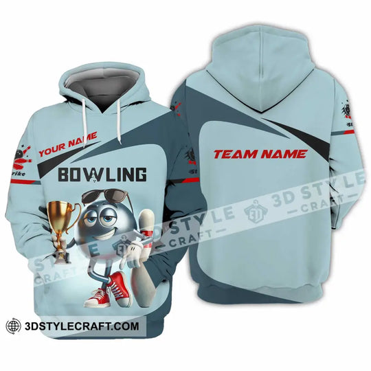 Unisex Shirt, Custom Name and Team Name Bowling Shirt, Bowling Polo Long Sleeve, Bowling Love T-Shirt style option 4