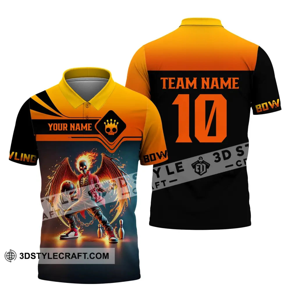 Unisex Shirt Custom Name And Team Bowling Polo Long Sleeve Love T-Shirt / S T-Shirt