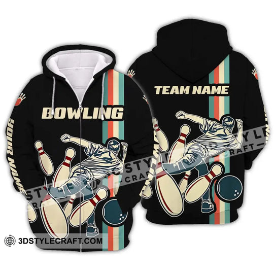 Unisex Shirt - Custom Name And Team Name Bowling Shirt, Retro Color style option 2
