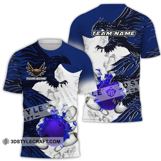 Unisex Shirt - Custom Name And Team Name Bowling Sport Shirt, Blue Ball Fly Dragon style option 2