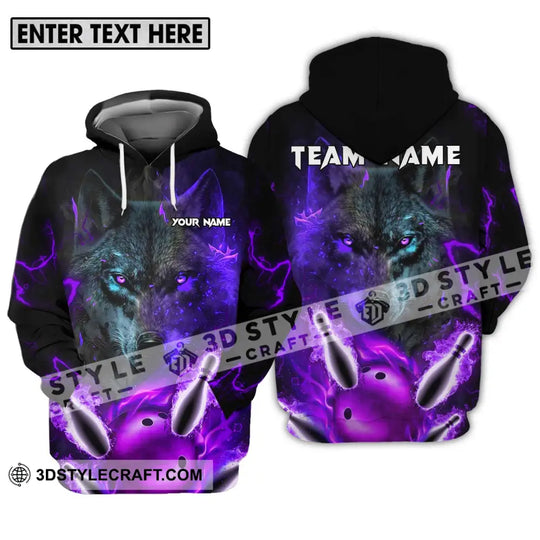 Unisex Shirt - Custom Name And Team Name Shirt, Bowling Wolf style option 3