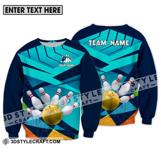 Unisex Shirt - Custom Name And Team Name Shirt, Bowling Yellow Ball style option 4