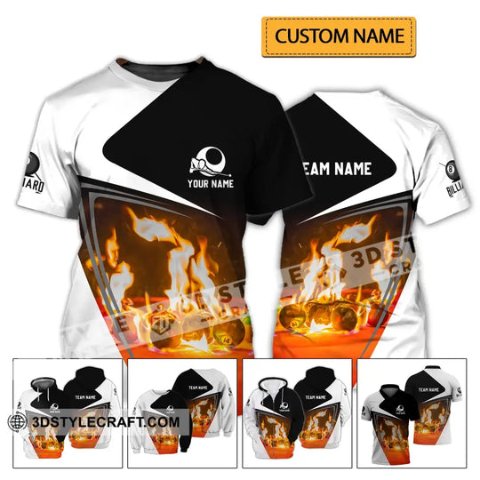 Unisex Shirt - Custom Name And Team Name Shirt - Burning Billiard style option 2