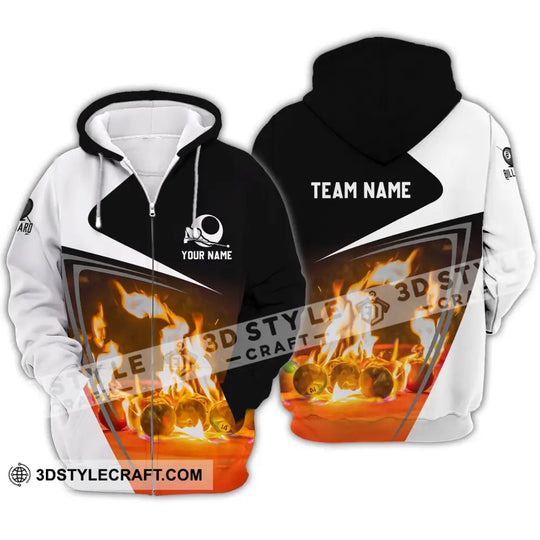 Unisex Shirt - Custom Name And Team Name Shirt - Burning Billiard style option 4