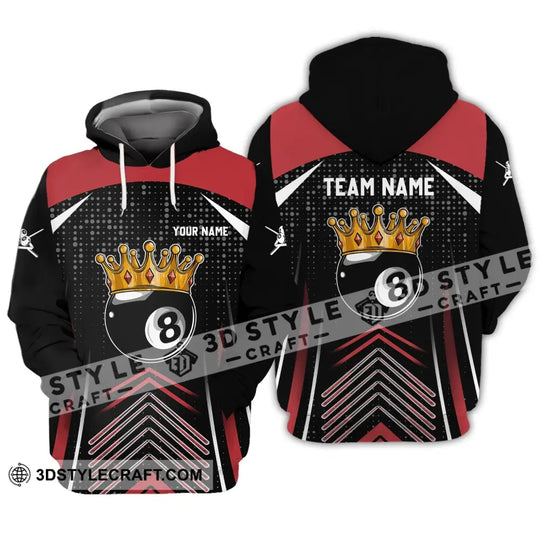 Unisex Shirt - Custom Name And Team Name Shirt - Crown Billiard Ball Number 8 style option 3