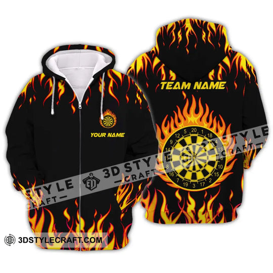 Unisex Shirt - Custom Name And Team Name Shirt, Darts Fire style option 2