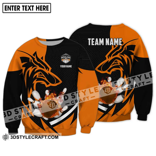Unisex Shirt - Custom Name And Team Name Shirt, Fire Wolf Bowling Shirt style option 4
