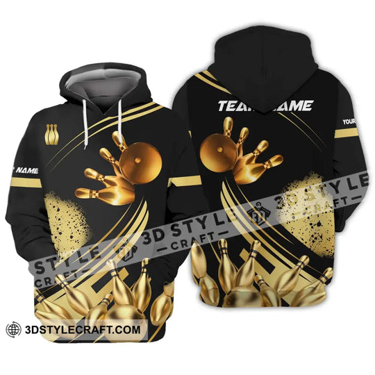 Unisex Shirt - Custom Name And Team Name Shirt, Golden Bowling Shirt style option 3