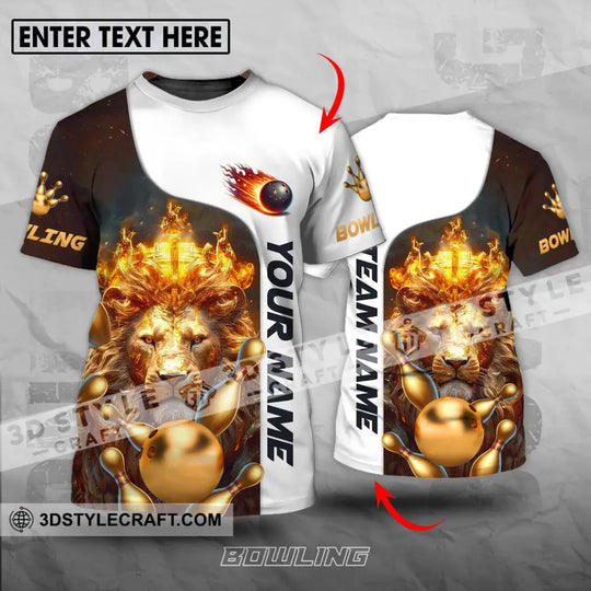 Unisex Shirt - Custom Name And Team Name Shirt, Golden Lion Bowling style option 1