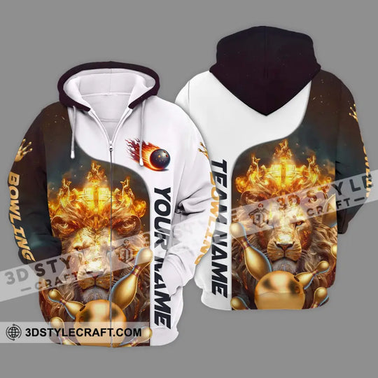 Unisex Shirt - Custom Name And Team Name Shirt, Golden Lion Bowling style option 2