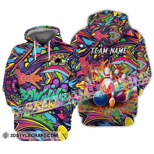 Unisex Shirt - Custom Name And Team Name Shirt, Graffiti Bowling Shirt style option 3